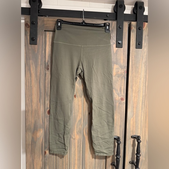 LULULEMON Align High Rise Crop Leggings in Olive Green 6 - Picture 5 of 5